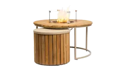 Fire Pit Table Roundy - Acacia Wood & Aluminium 