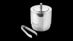 MANHATTAN Ice Bucket With Tongs - Silver