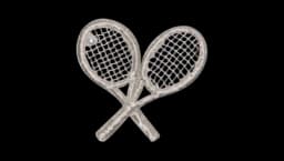 Tennis-Racket Brooch - Silver-Tone