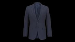 Checked Single-Breasted Suit - Navy Blue