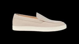 Chevron-Effect Suede Loafers - Oat