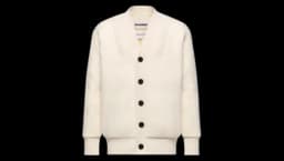 Button-Fastening Cardigan - White/Black