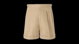 Pleated Linen Shorts - Beige