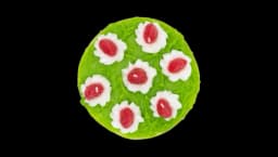 Two-Tier Green Cake With Strawberries Decorative Candle, 20cm