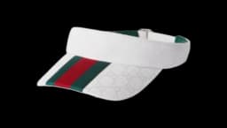 GG Canvas Visor with Web - White Original GG Cotton Canvas