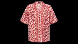 Strawberry Garden Silk Shirt - White/Red
