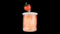 Exclusive Handblown Glass Strawberry Jar, 17cm - Red/Green/Clear