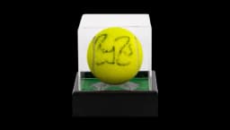 Match Used Roger Federer Signed 2009 Wimbledon Tennis Ball In Acrylic Case