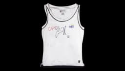 Match Worn Anna Kournikova Front Signed White & Black K-Swiss Tennis Shirt
