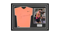 Carlos Alcaraz Signed Dri-Fit Court Victory Tennis T-Shirt - "Channel Slam Status" In Hero Frame: Option 1