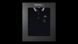 Match Used Andy Roddick Front Signed Black Lacoste Tennis Shirt: 2010 Australian Open In DP