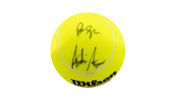Andre Agassi and Pete Sampras Autographed U.S. Open Jumbo 9" Tennis Ball - Upper Deck