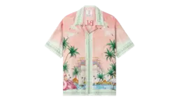 Ethereal Short Sleeve Silk Shirt - Pink