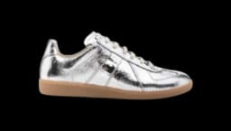 Metallic-Effect Sneakers - Silver-Tone