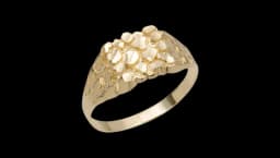 Nugget Square Ring Solid 10K Gold