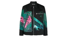 Miami-Print Cotton Jacket - Black/Green/Print