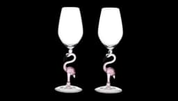 Flamingo Cocktail Glass (Set Of 2) - Clear/Pink