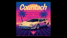 Retro Lamborghini Countach Sunset Poster