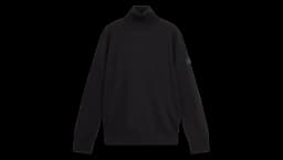 Turtleneck Logo-Patch Sweater - Black
