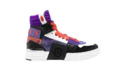 Phantom Skull & Bones Hi-Top Sneakers - Plum Purple/Burnt orange