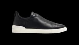 Triple Stitch Low-Top Sneakers - Black/White/Navy Blue