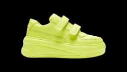 Touch-Strap Platform Sneakers - Lime Green