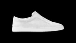 Piping Micro Woven Slip-On Sneakers - White