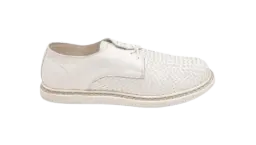 Woven Leather Derby Shoes - White