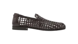 Braided Leather Loafers - Brown