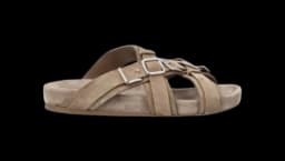 Buckle-Detail Type Fussbett Sandals - Beige
