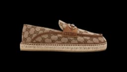 Monogram-Pattern Horsebit Espadrilles - Brown