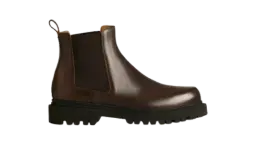 Calfskin Chelsea Boot Leather Sole - Brown