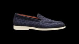 Woven Suede Loafer - Blue