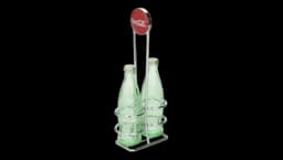 Coca-Cola Salt & Pepper Shaker Set with Chrome Plated Metal Rack