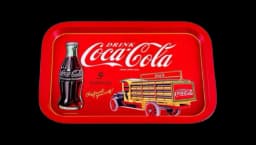 Coca-Cola Rectangular Tin Tray - Red