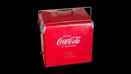 Coca-Cola Enameled Cooler With Hinged Handle 1950 - Red/White