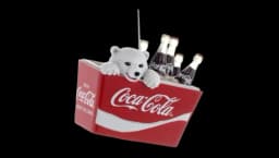 Coca-Cola Polar Bear Cub in Coke Cooler Ornament