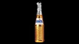 Fanta Bottle Glass Blown Christmas Ornament