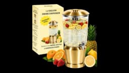 Drink Dispenser with Ice Chambers 5,67L - Gold