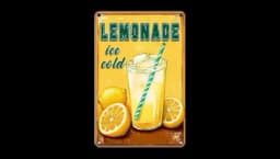 Vintage Summer Lemonade Metal Sign - Multicolor