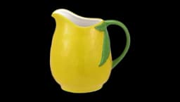 Lemon Shape Cute Handpainted Stoneware Lemon Pitcher - Yellow/Green