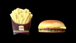 Vintage 1984 Burger King Whopper & Fries Refrigerator Magnet Set