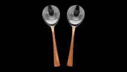 Indian Handmade Stainless Steel & Copper Spoons Set Of 2