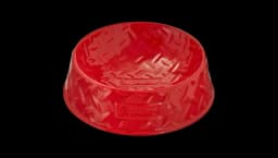 Diamond Plate Dog Bowl - Red