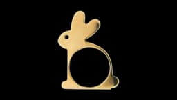 Rabbit-Frame Ring - 9K Yellow Gold