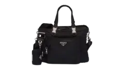 Re-Nylon & Saffiano Leather Pet Bag - Black