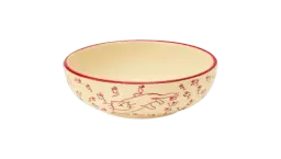 Cat Bowl - Cream/Red