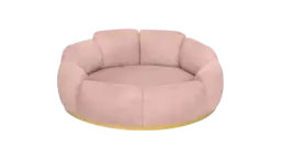 Medium Camelia Dog Sofa - Blush Pink/Gold