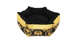 I Love Baroque Pet Bed - Black/Gold-Tone