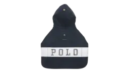 Canvas Hooded Polo Dog Raincoat - Navy/Gold Bugle
